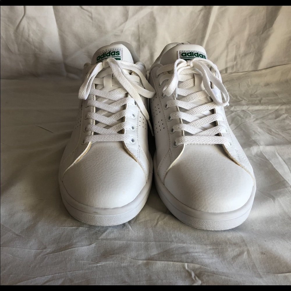 Men adidas cloudfoam white leather shoes